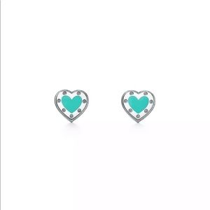Tiffany Love Blue Heart Earrings (NEW)